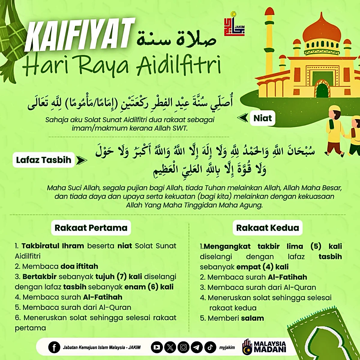 cara solat hari raya aidilfitri