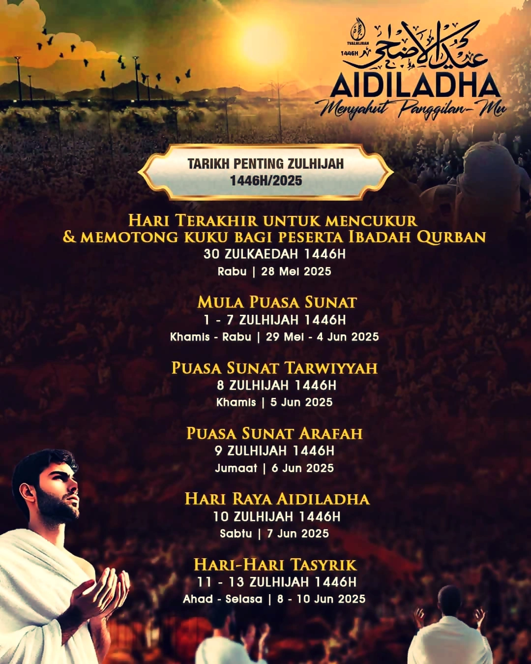 tarikh penting bulan zulhijah 2025